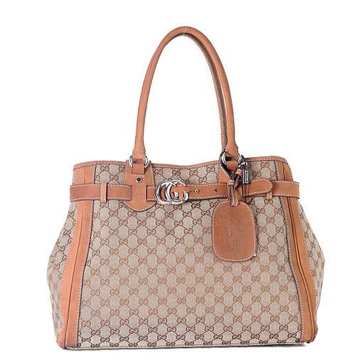 1:1 Gucci 247179 GG Running Large Tote Bags-Brown Fabric